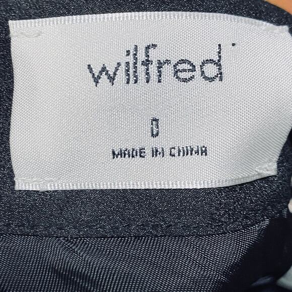 Aritzia Wilfred Dorine Wool Plaid Mini Skirt Wrap Tie Front Black Gray Womens 0 - Picture 6 of 8